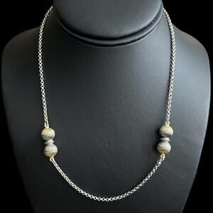 Konstantino 18k gold and Sterling Silver station necklace